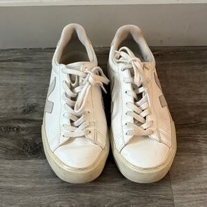 Veja White and Cream Sneakers